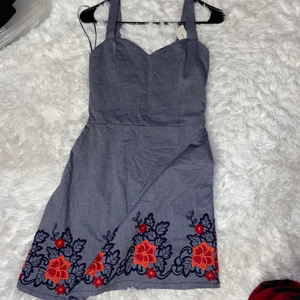 Francesca’s denim floral dress